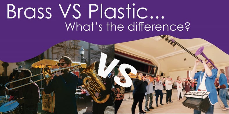 Discussing the differences between plastic and metal brass instruments...