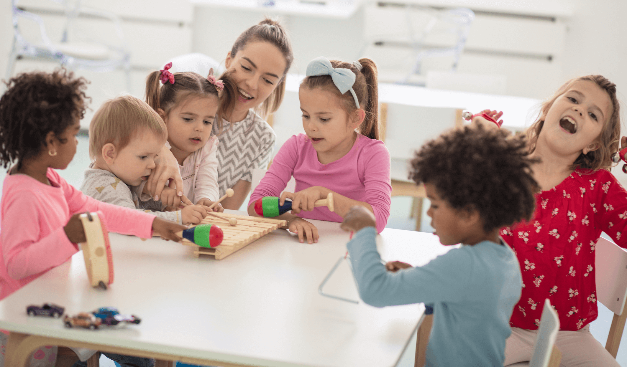 Children working together in classroom
