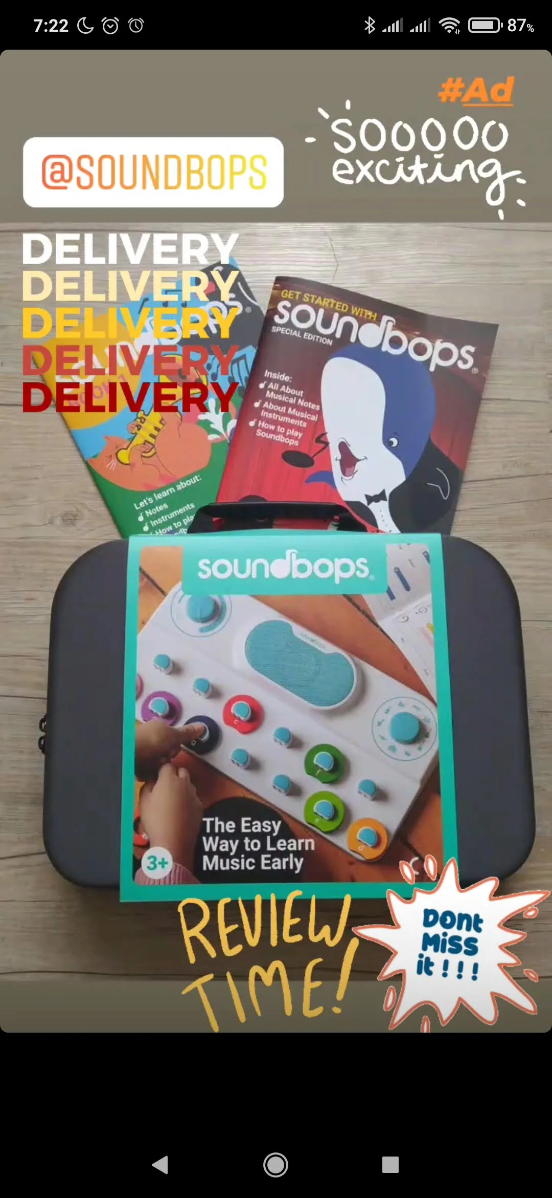 Social media post showing Soundbops.